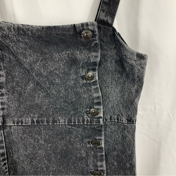 H&M Divided Dress Women's Medium Sleeveless Black Acid Wash Denim Mini Jean - Picture 2 of 16